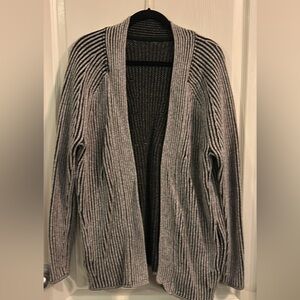 lululemon athletica Gray Ribbed Open-Front Cardigan